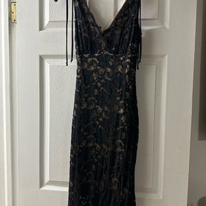 Black and nude lace dress